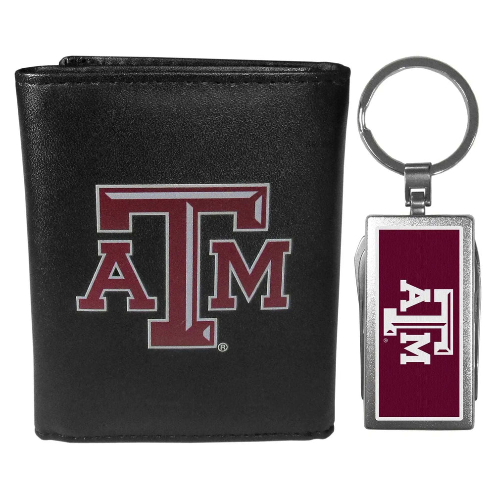 Texas A & M Aggies Tri-fold Wallet & Multitool Key Chain - Texas A&M - Flyclothing LLC