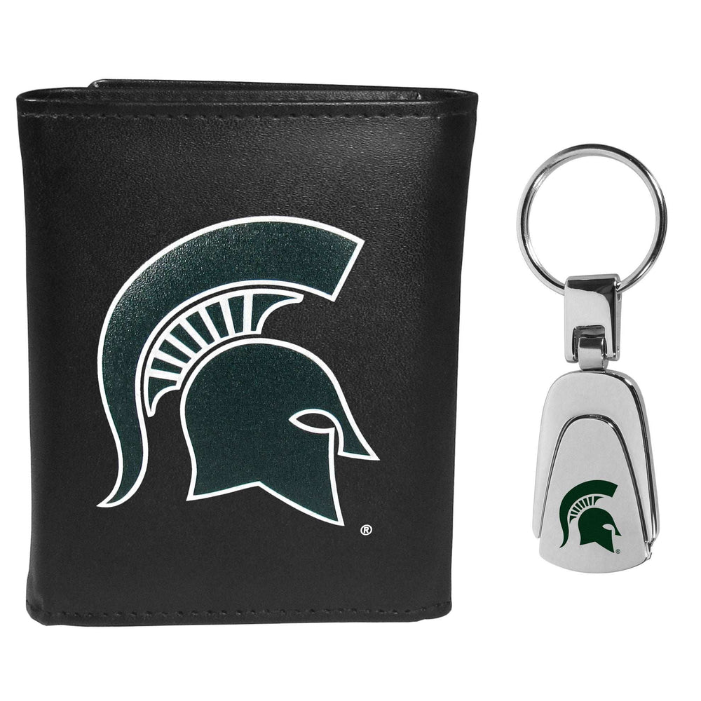 Michigan St. Spartans Tri-fold Wallet & Steel Key Chain - Michigan St. Spartans - Flyclothing LLC