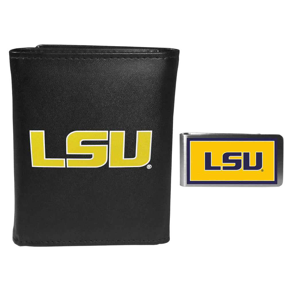 LSU Tigers Tri-fold Wallet & Color Money Clip - LSU Tigers - Flyclothing LLC