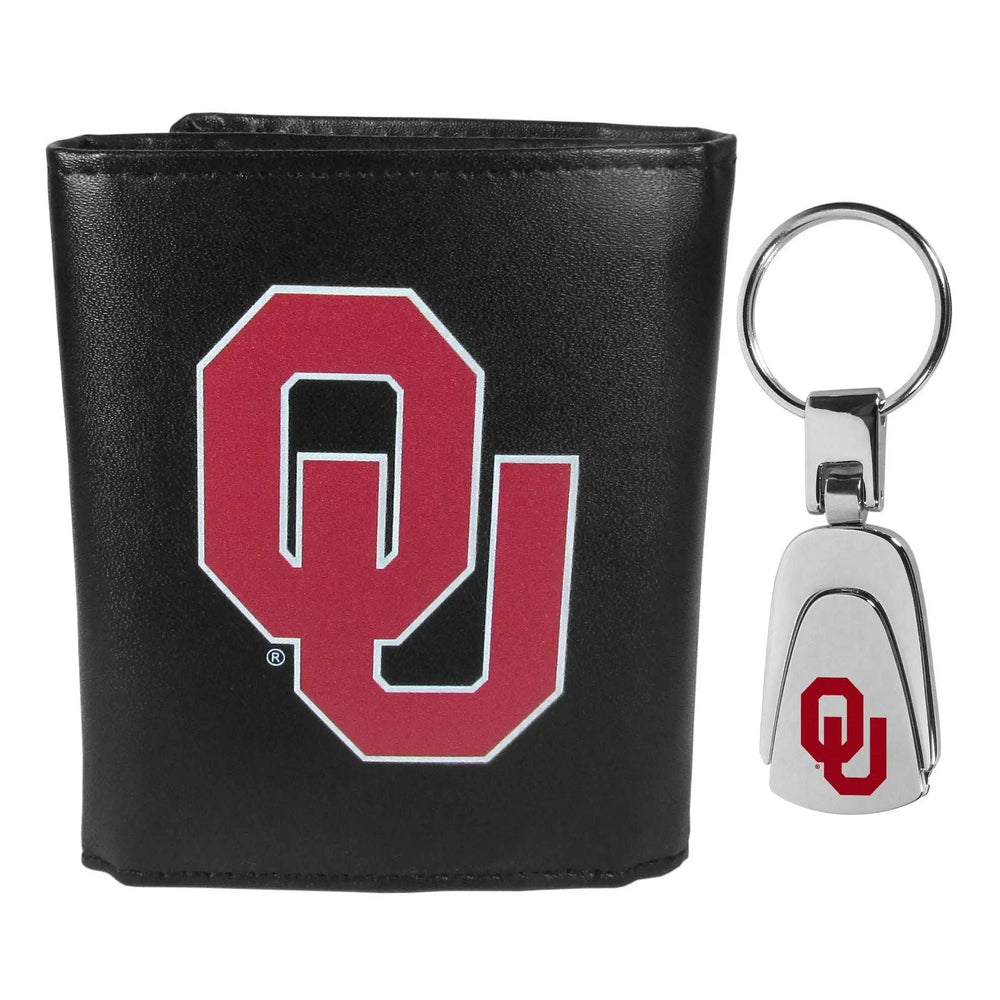 Oklahoma Sooners Tri-fold Wallet & Steel Key Chain - Oklahoma Sooners - Flyclothing LLC