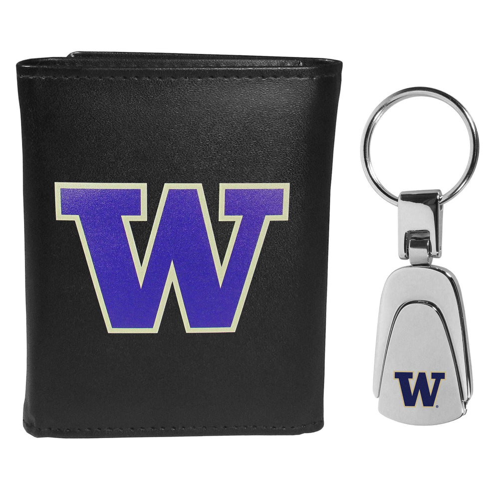 Washington Huskies Tri-fold Wallet & Steel Key Chain - Washington Huskies - Flyclothing LLC