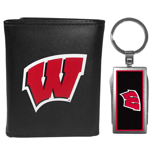Wisconsin Badgers Tri-fold Wallet & Multitool Key Chain - Wisconsin Badgers - Flyclothing LLC