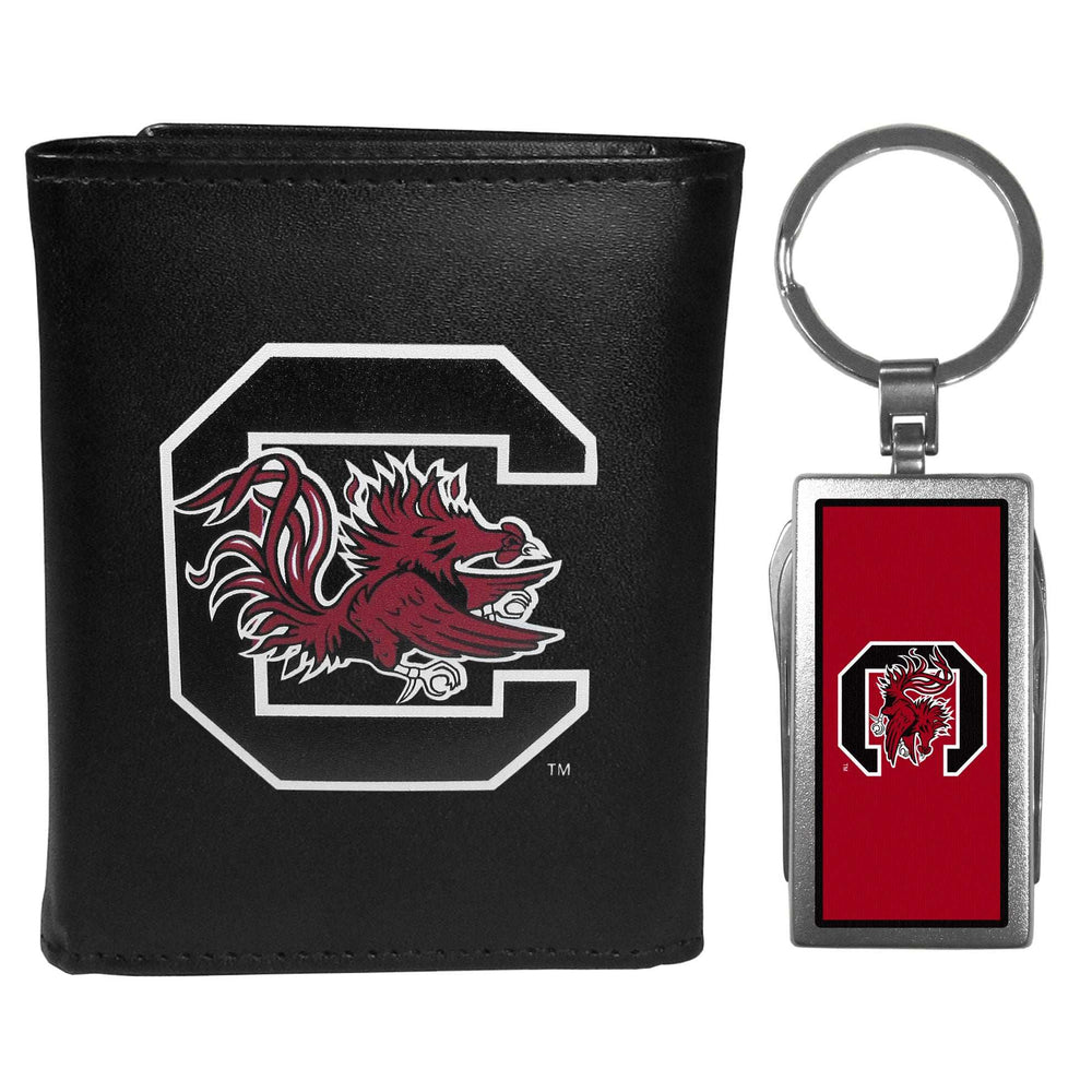 S. Carolina Gamecocks Tri-fold Wallet & Multitool Key Chain - S. Carolina Gamecocks - Flyclothing LLC