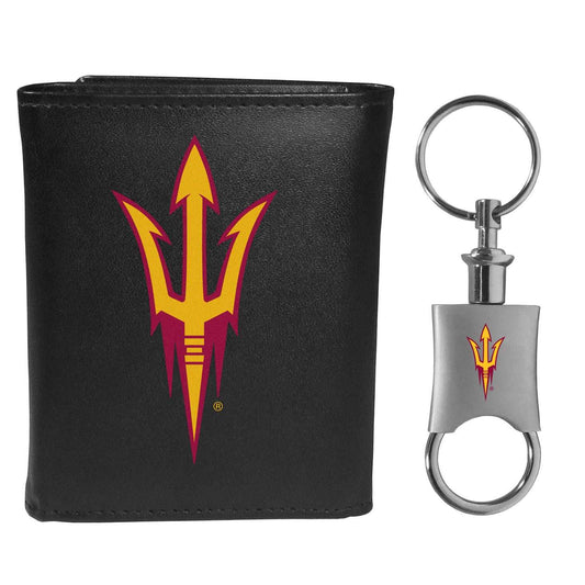 Arizona St. Sun Devils Tri-fold Wallet & Valet Key Chain - Arizona St. Sun Devils - Flyclothing LLC
