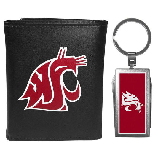 Washington St. Cougars Tri-fold Wallet & Multitool Key Chain - Washington St. Cougars - Flyclothing LLC