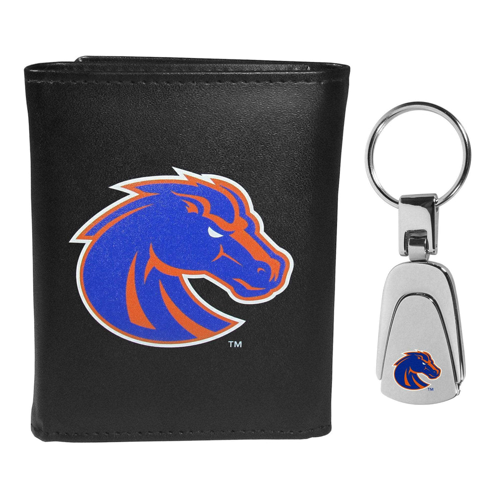 Boise St. Broncos Tri-fold Wallet & Steel Key Chain - Boise St. Broncos - Flyclothing LLC