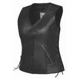 Candy - Ladies Premium Leather Vest - Unik Just for Bikers - Flyclothing LLC