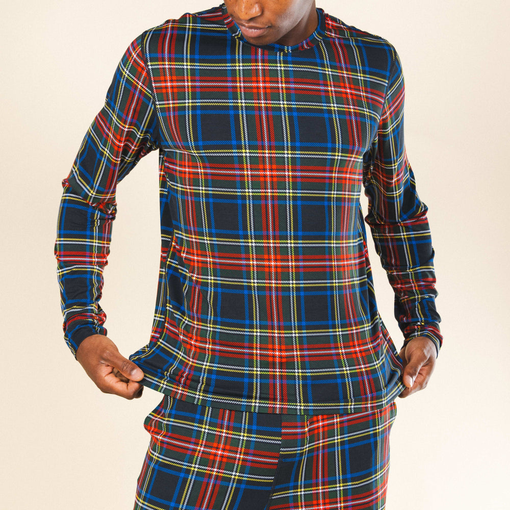 The Cappuccino | Holiday Tartan Plaid SleepDeep™ Men’s Long Sleeve Pajama Shirt - Shinesty - Flyclothing LLC