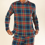 The Cappuccino | Holiday Tartan Plaid SleepDeep™ Men’s Long Sleeve Pajama Shirt