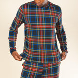 The Cappuccino | Holiday Tartan Plaid SleepDeep™ Men’s Long Sleeve Pajama Shirt - Shinesty - Flyclothing LLC