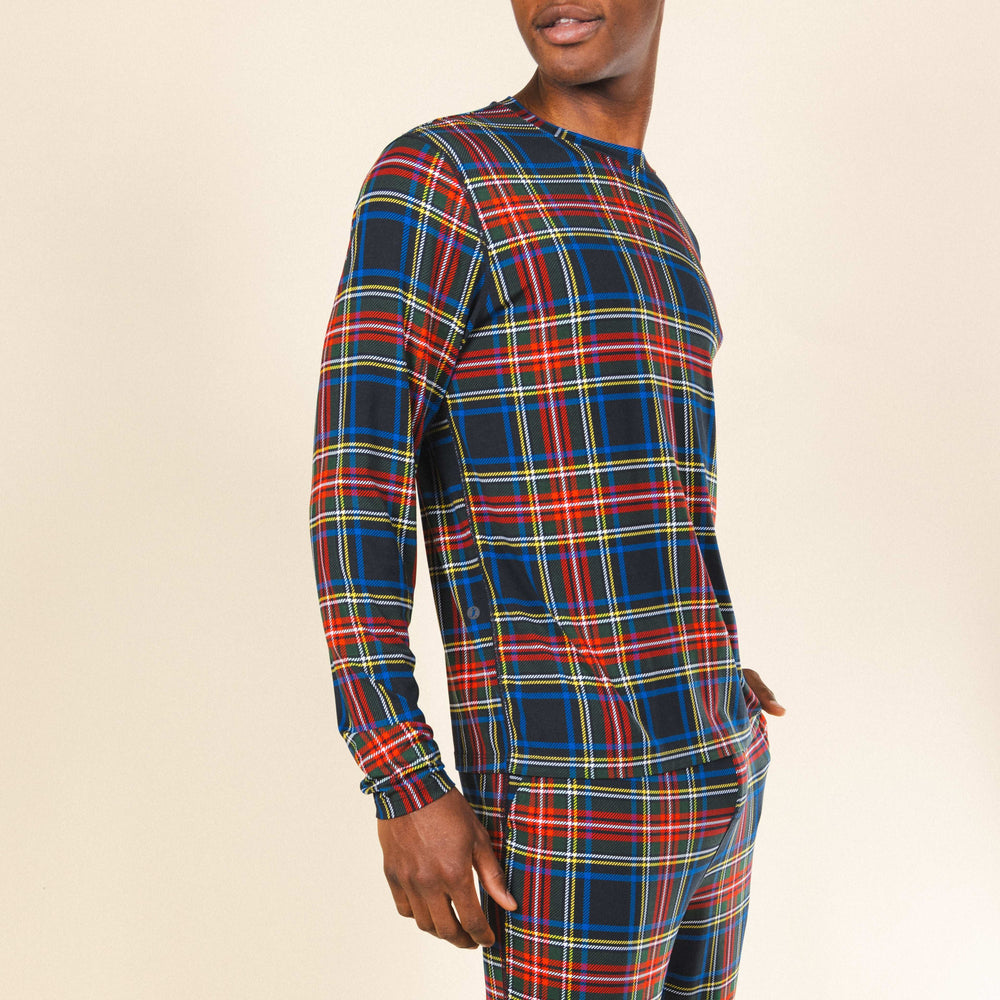 The Cappuccino | Holiday Tartan Plaid SleepDeep™ Men’s Long Sleeve Pajama Shirt - Shinesty - Flyclothing LLC