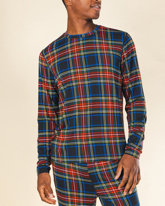The Cappuccino | Holiday Tartan Plaid SleepDeep™ Men’s Long Sleeve Pajama Shirt