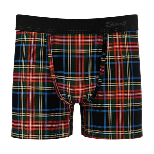 The Cappuccino | Holiday Tartan Plaid Boy's Boxer Briefs - Shinesty - Flyclothing LLC