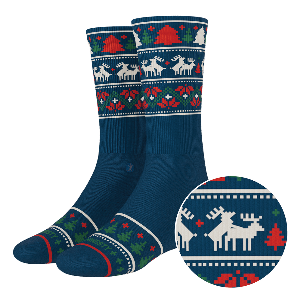 The Caribou Lous | Christmas Deer Heel Hammock™ Crew Socks - Shinesty - Flyclothing LLC
