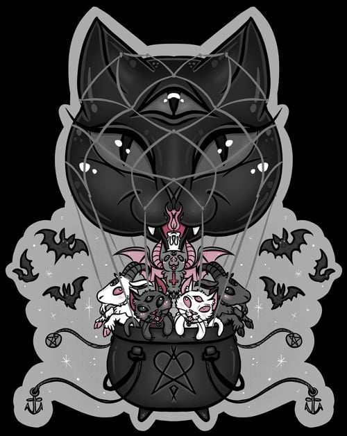 Black Market Art Company Cat Balloon Print - Black Market Art Company - Flyclothing LLC