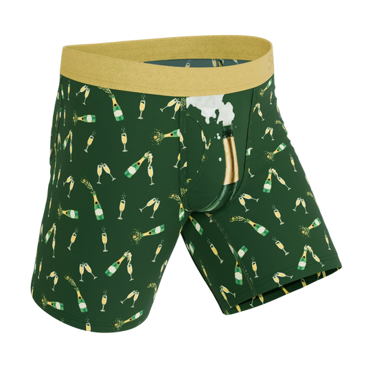The Champagne Showers | New Years Long Leg Ball Hammock® Pouch Underwear With Fly - Shinesty - Flyclothing LLC