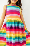 Cheerful Stripes Tank Twirl Dress