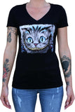 Black Market Art Company Cheshire Women's V-Neck T-Shirt - Black Market Art Company - Flyclothing LLC