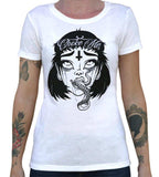 Black Market Art Company Choke Me Black White Women's Loose Neck T-Shirt - Black Market Art Company - Flyclothing LLC