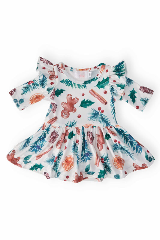 Classic Christmas Twirl Flutter Bodysuit - Mila & Rose ® - Flyclothing LLC