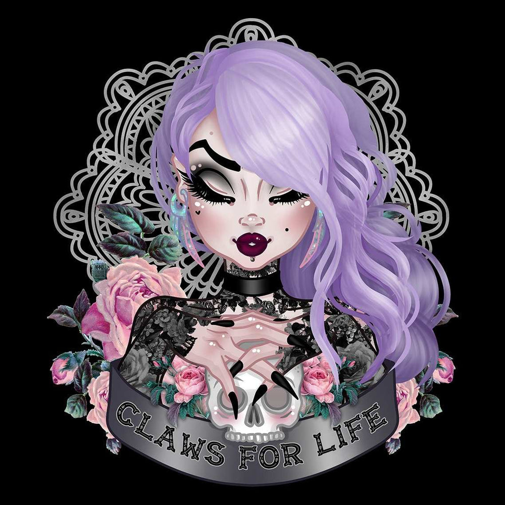 Black Market Art Company Claws for Life & Purple Print - Black Market Art Company - Flyclothing LLC