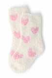 Coconut/Light Pink Heart Cozy Socks