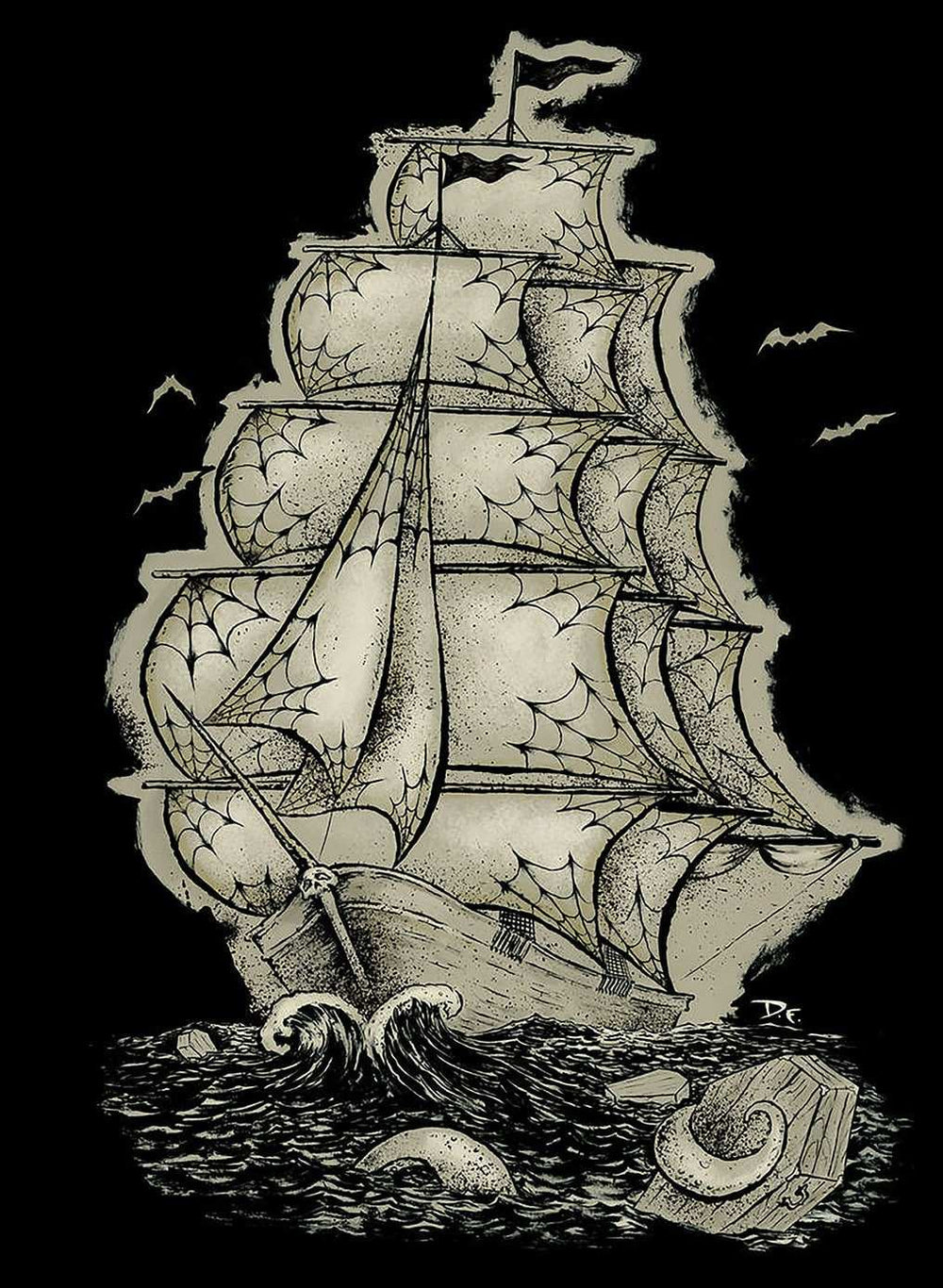 Black Market Art Company Coffin Seas Print - Black Market Art Company - Flyclothing LLC