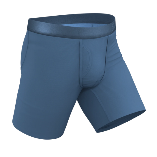 The Cool Cobalt | Slate Blue Long Leg Ball Hammock® Pouch Underwear With Fly - Shinesty - Flyclothing LLC