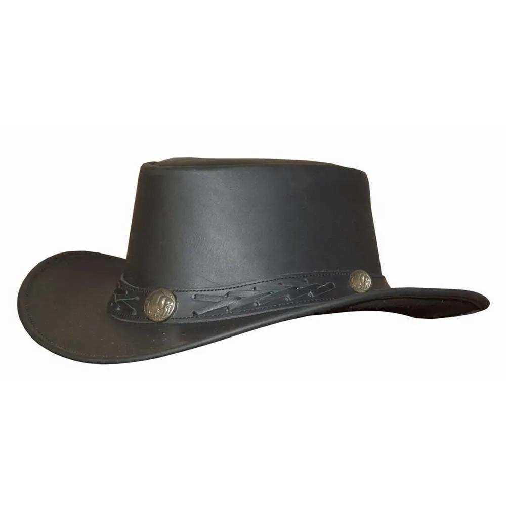 Countryside - Mens Premium Leather Cowboy Hat - Unik Just for Bikers - Flyclothing LLC