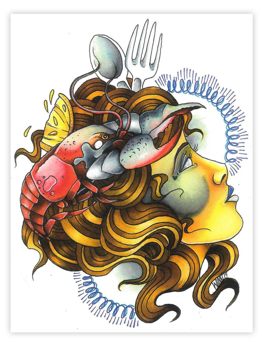 Black Market Art Company Crawfish Lady Print - Black Market Art Company - Flyclothing LLC