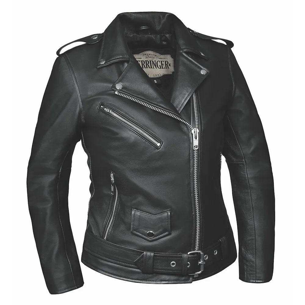 Lola - Ladies Premium Leather Jacket - Unik Just for Bikers - Flyclothing LLC