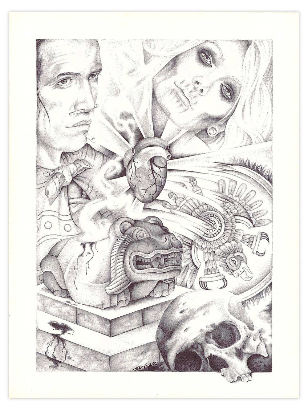 Black Market Art Company Cuau Te Moc Print - Black Market Art Company - Flyclothing LLC