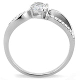 DA004 - High polished (no plating) Stainless Steel Ring with AAA Grade CZ in Clear - Alamode - Flyclothing LLC