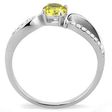 DA005 - High polished (no plating) Stainless Steel Ring with AAA Grade CZ in Topaz - Alamode - Flyclothing LLC