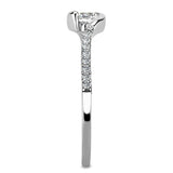 DA007 - High polished (no plating) Stainless Steel Ring with AAA Grade CZ in Clear - Alamode - Flyclothing LLC