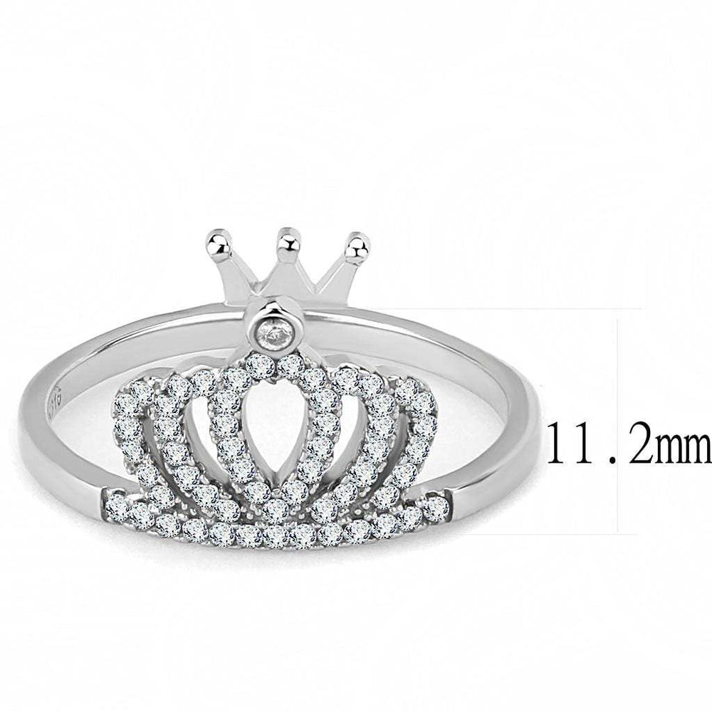 DA040 - High polished (no plating) Stainless Steel Ring with AAA Grade CZ in Clear - Alamode - Flyclothing LLC
