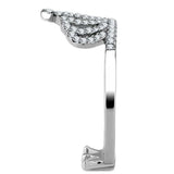 DA040 - High polished (no plating) Stainless Steel Ring with AAA Grade CZ in Clear - Alamode - Flyclothing LLC