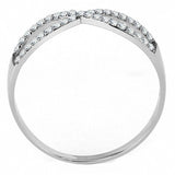 DA041 - High polished (no plating) Stainless Steel Ring with AAA Grade CZ in Clear - Alamode - Flyclothing LLC