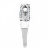 DA041 - High polished (no plating) Stainless Steel Ring with AAA Grade CZ in Clear - Alamode - Flyclothing LLC