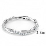 DA042 - High polished (no plating) Stainless Steel Ring with AAA Grade CZ in Clear - Alamode - Flyclothing LLC