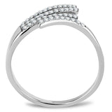 DA043 - High polished (no plating) Stainless Steel Ring with AAA Grade CZ in Clear - Alamode - Flyclothing LLC