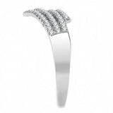 DA043 - High polished (no plating) Stainless Steel Ring with AAA Grade CZ in Clear - Alamode - Flyclothing LLC
