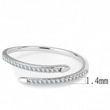 DA044 - High polished (no plating) Stainless Steel Ring with AAA Grade CZ in Clear - Alamode - Flyclothing LLC