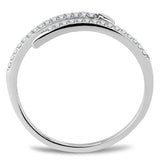 DA044 - High polished (no plating) Stainless Steel Ring with AAA Grade CZ in Clear - Alamode - Flyclothing LLC