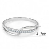 DA045 - High polished (no plating) Stainless Steel Ring with AAA Grade CZ in Clear - Alamode - Flyclothing LLC