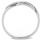 DA045 - High polished (no plating) Stainless Steel Ring with AAA Grade CZ in Clear - Alamode - Flyclothing LLC