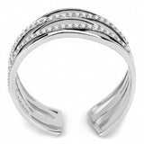 DA047 - High polished (no plating) Stainless Steel Ring with AAA Grade CZ in Clear - Alamode - Flyclothing LLC