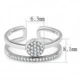 DA048 - High polished (no plating) Stainless Steel Ring with AAA Grade CZ in Clear - Alamode - Flyclothing LLC