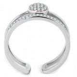 DA048 - High polished (no plating) Stainless Steel Ring with AAA Grade CZ in Clear - Alamode - Flyclothing LLC