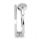DA048 - High polished (no plating) Stainless Steel Ring with AAA Grade CZ in Clear - Alamode - Flyclothing LLC